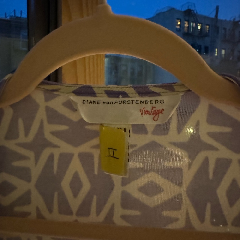 Diane von Furstenberg Purple Patterned Women's Silk Wrap Dress